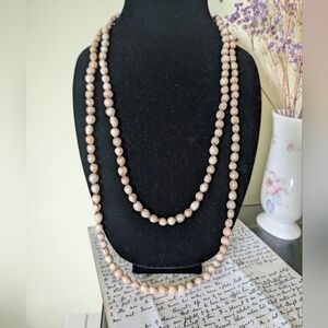 Seed Beaded Necklace Set - Cream